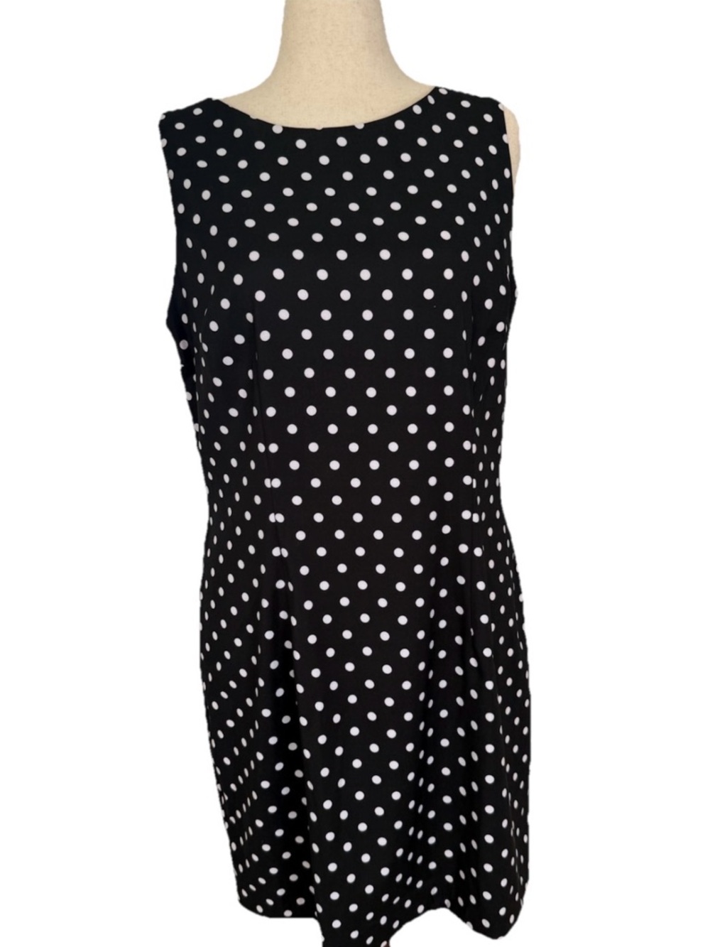 Alyx Size 18 Black White Polka Dot Sleeveless Dress